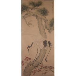 【松鶴圖】清末 名畫家-任伯年（西元1840~1896）任伯..