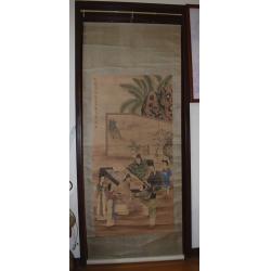 『純欣賞非賣品』【宮廷人物圖】明代 名畫家-唐伯虎..