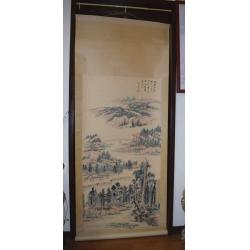 畫-被蟲蛀，故反應特價【山水圖】 名畫家-張大千-早期收..