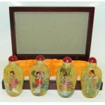 【內畫-鼻煙壺】中國四美女，瓶蓋是瑪瑙製的，值...